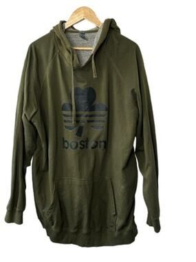 Chowdaheadz Dark Green Boston Shamrock Hooded Sweatshirt Hoodie Men's 3XL